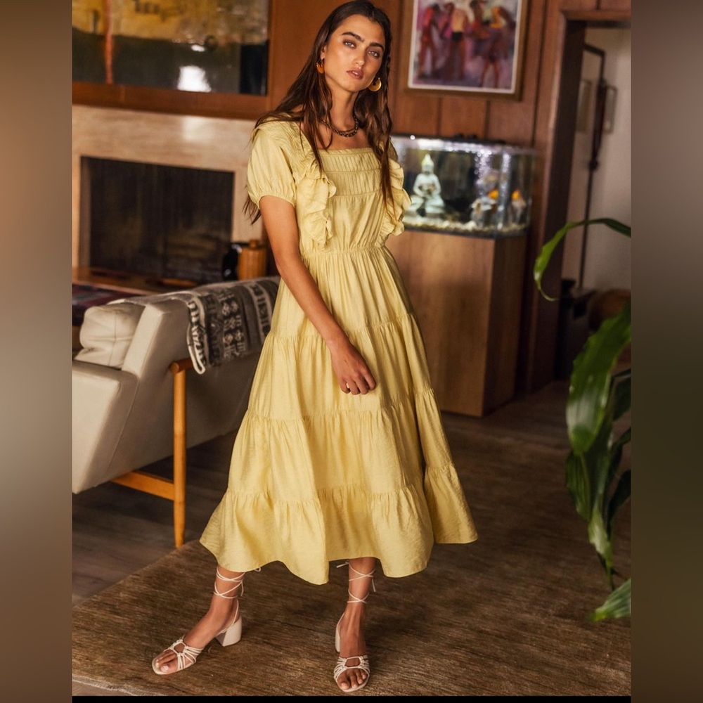 BOHME Laney midi dress in Yellow